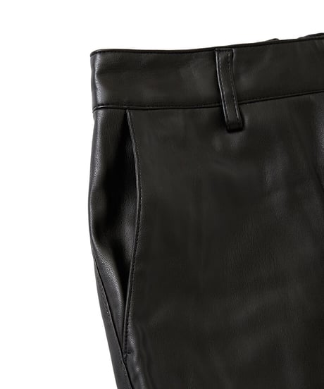 【original】faux leather cropped easy pants
