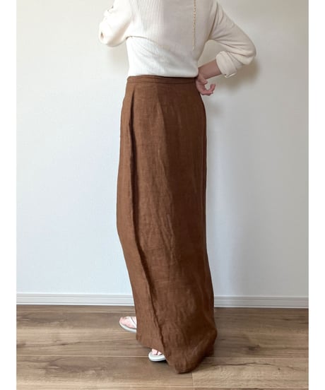 【vintage】linen　slitskirt