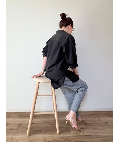 【original】linen regularcollar big-shirt