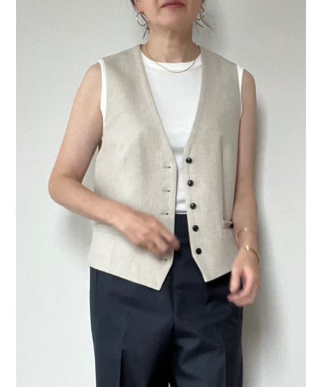 【original】linen‐like vest