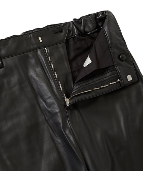 【original】faux leather cropped easy pants