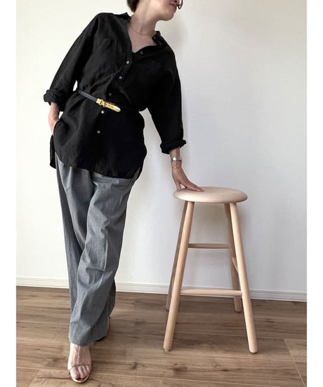 【original】linen regularcollar big-shirt