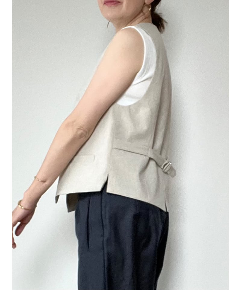 original】linen‐like vest | Trefle blanc