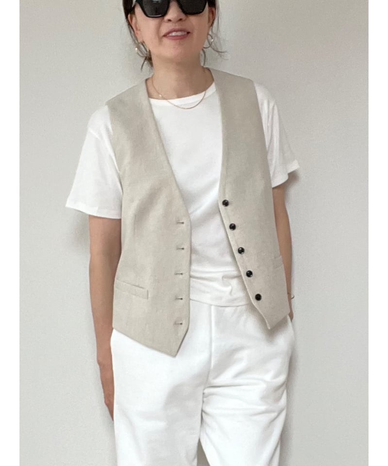 original】linen‐like vest | Trefle blanc