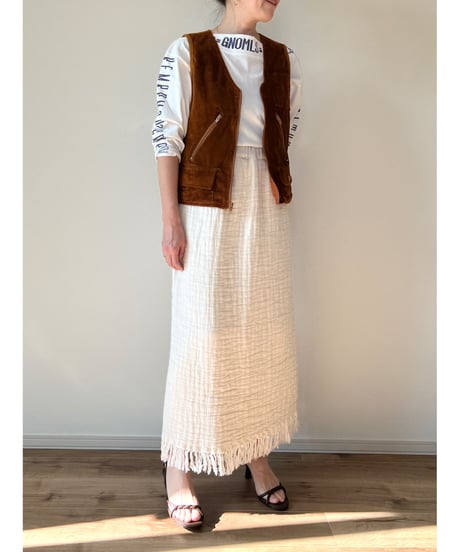 【vintage】DoubleGaze fringeskirt