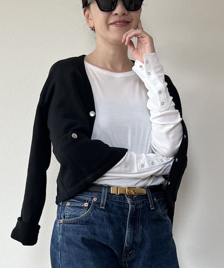 【original】snap button longsleeve Tee