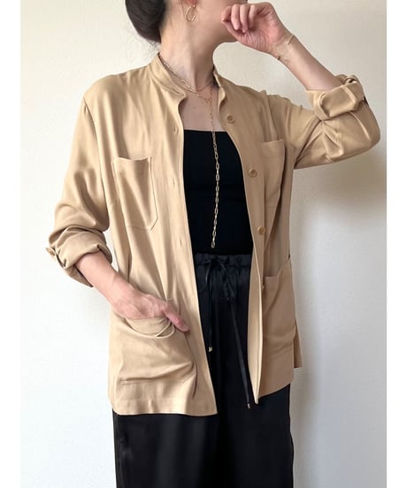 【vintage】"LAUREN"　silk shirtjacket