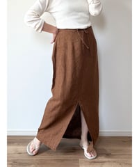 【vintage】linen　slitskirt