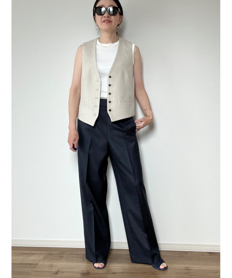 original】linen‐like vest | Trefle blanc