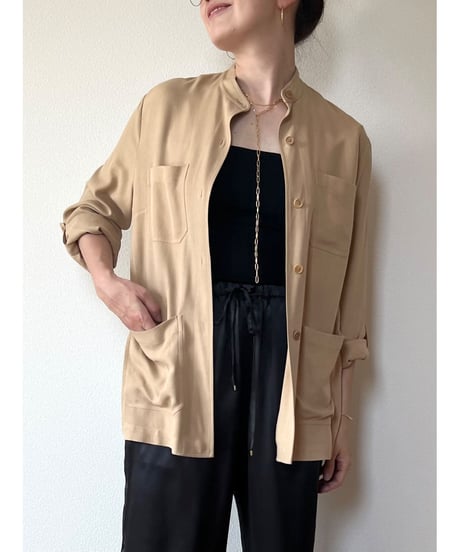【vintage】"LAUREN"　silk shirtjacket