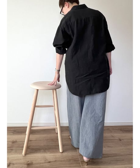 【original】linen regularcollar big-shirt