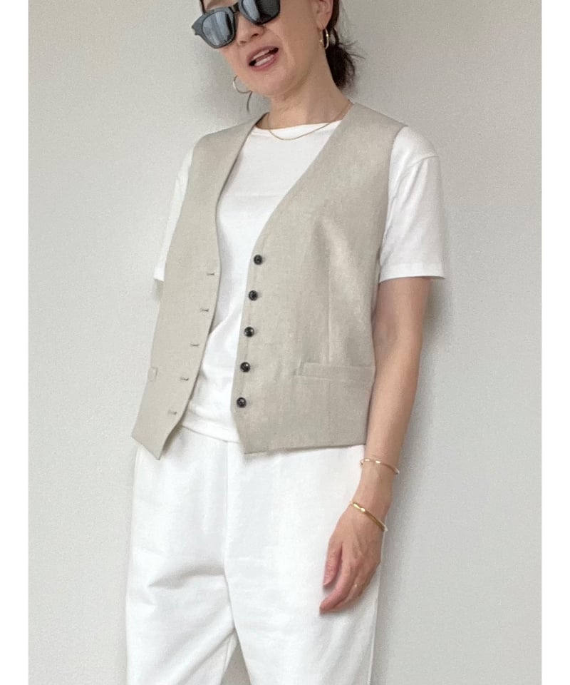 original】linen‐like vest | Trefle blanc