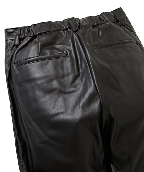 【original】faux leather cropped easy pants