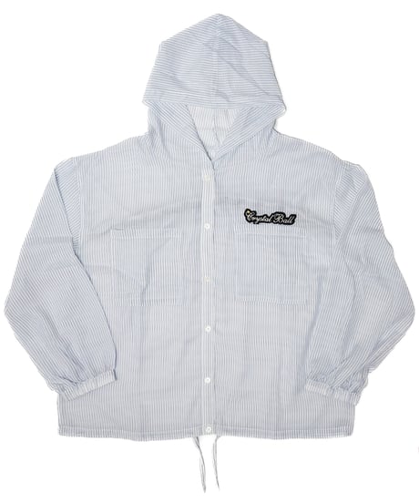 【限定再入荷】シアーストライプフーディーブラウス