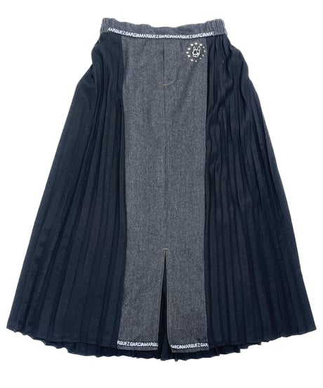 Pleats & Denim Skirt