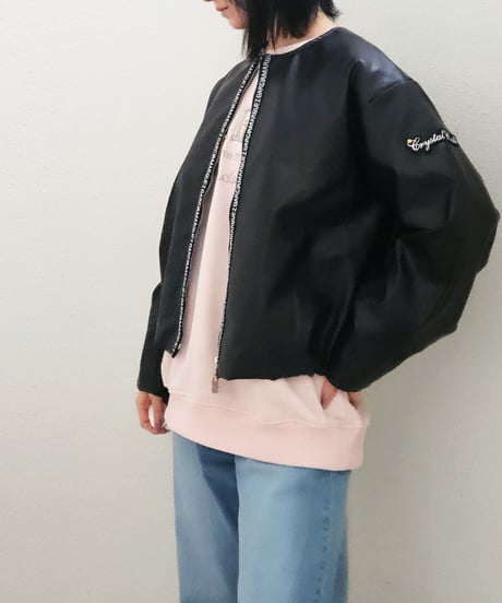 ノーカラーレザージャケット
