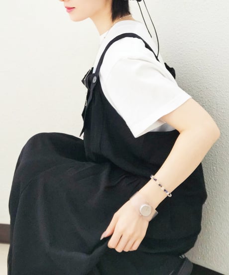 Tulle-layered jumper skirt