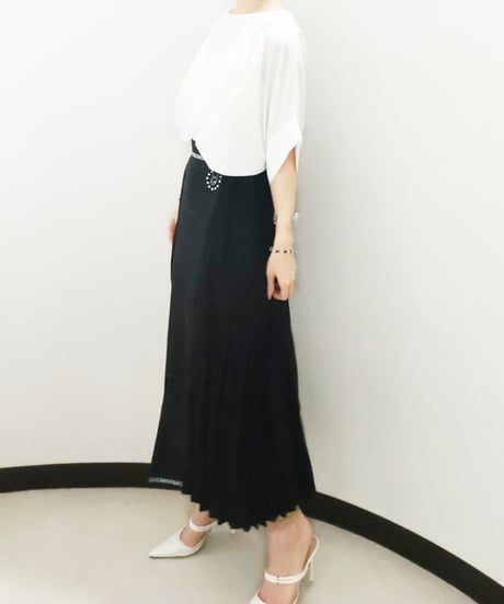 Pleats & Denim Skirt