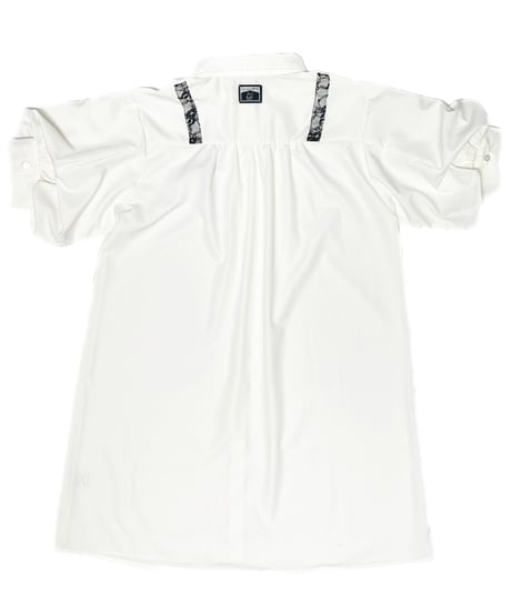Puff-sleeve long Shirt One-piece