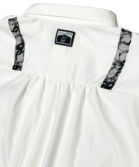Puff-sleeve long Shirt One-piece
