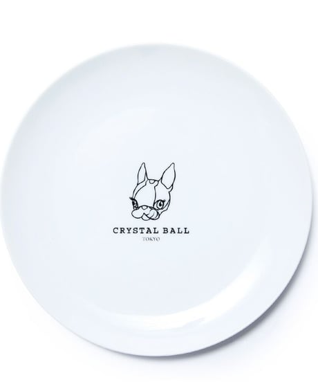 CRYSTAL BALL CAFE PLATE/WHT