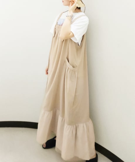 Tulle-layered jumper skirt