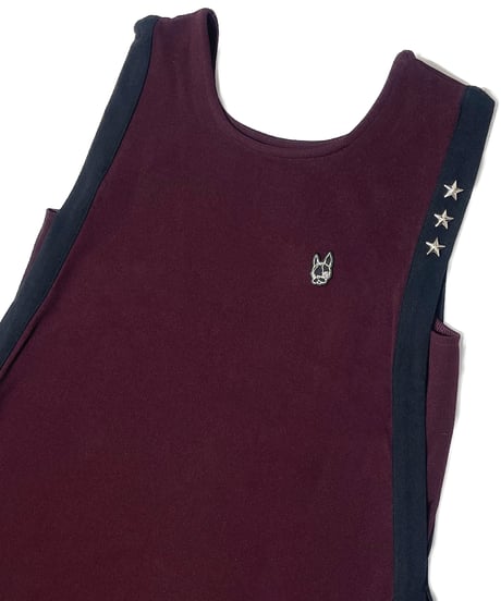 Side tape Sleeveless One-piece