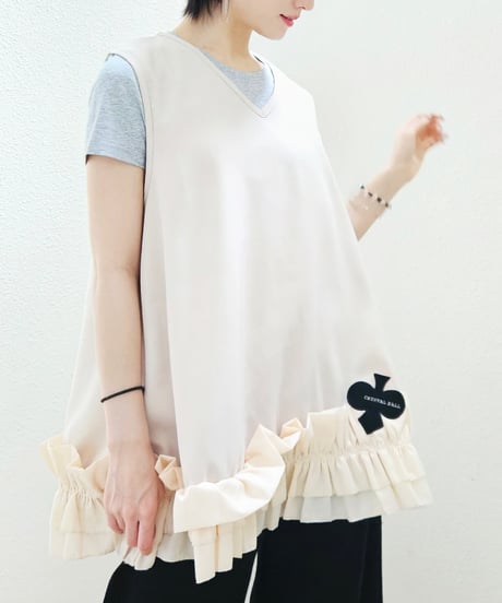 Gathered Hem Sleeveless Tops