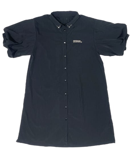 Puff-sleeve long Shirt One-piece