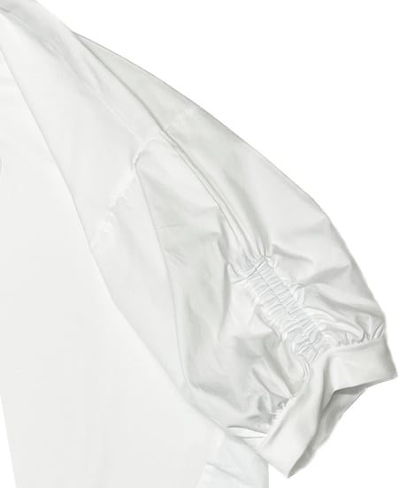 Gathered-sleeve Curved-hem Tops
