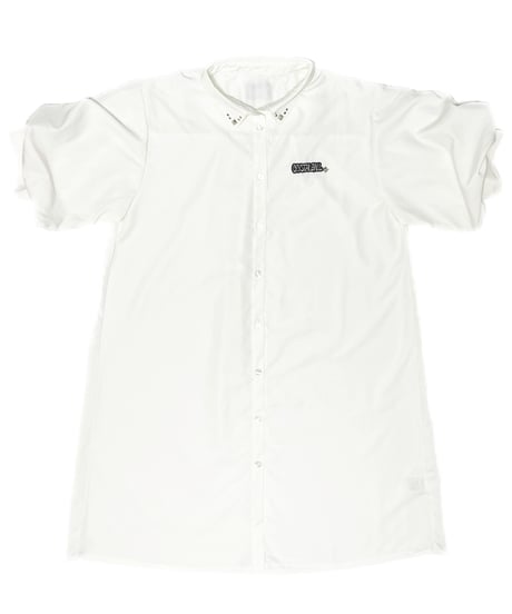Puff-sleeve long Shirt One-piece