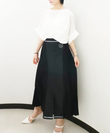 Pleats & Denim Skirt