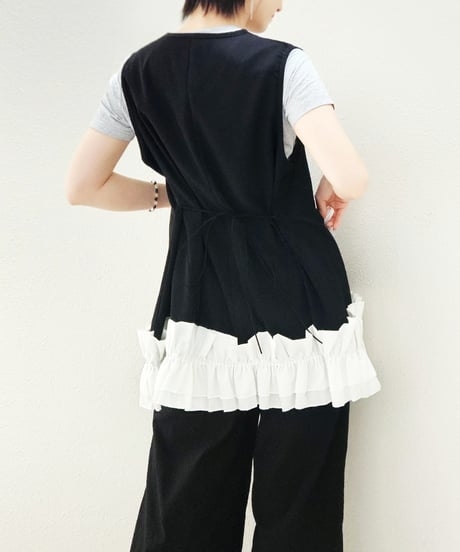 Gathered Hem Sleeveless Tops