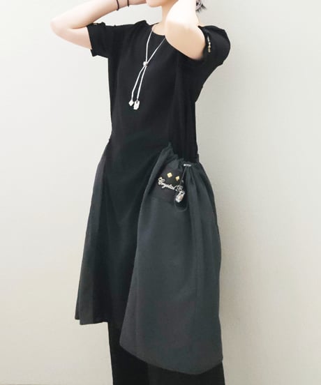 Two-tone Drawstring Pocket One-piece