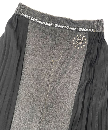 Pleats & Denim Skirt