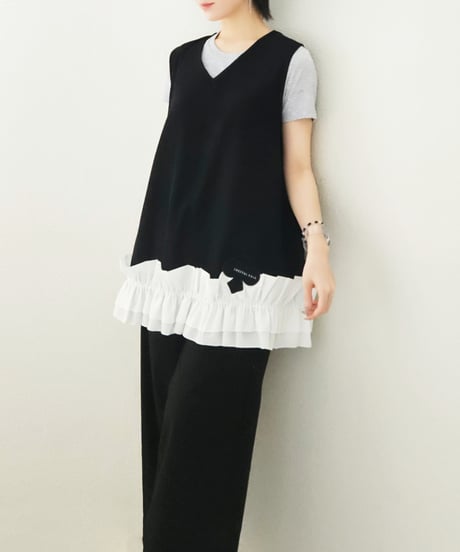 Gathered Hem Sleeveless Tops