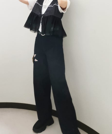 High-waisted Wide Denim Pants