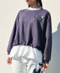 異素材ミックス&ワッペントップス