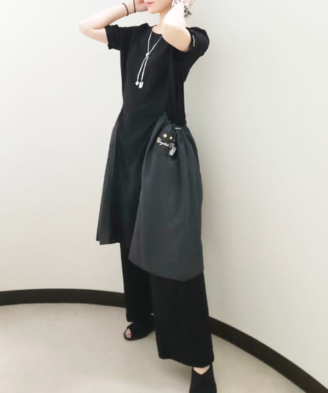 Two-tone Drawstring Pocket One-piece