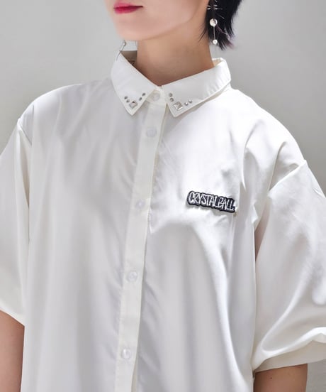 Puff-sleeve long Shirt One-piece