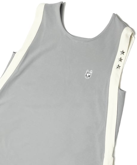 Side tape Sleeveless One-piece
