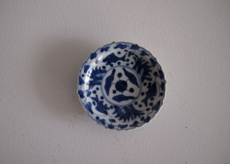 染付け魚藻文鉢