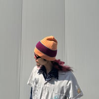 orange border beanie
