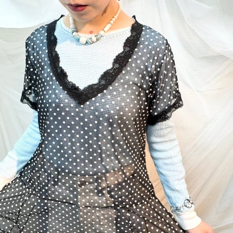 sheer polka dot dress