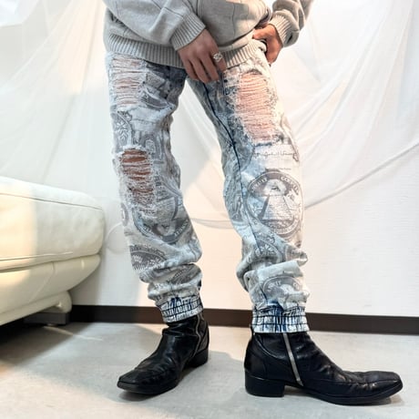 money print jogger pants