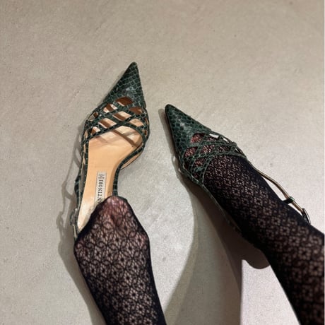 made in Italy python pointed-toe mules