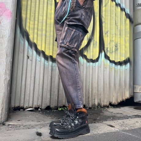 pocket design denim pants