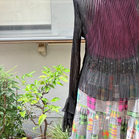 frill fringe pleats tops