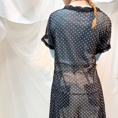sheer polka dot dress