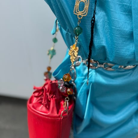 red bucket shoulder bag